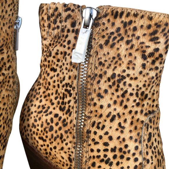 Dolce Vita Western Almond Toe Calf Hair Leopard $170 Block Heel Bootie Sz 9 NEW - Picture 14 of 15